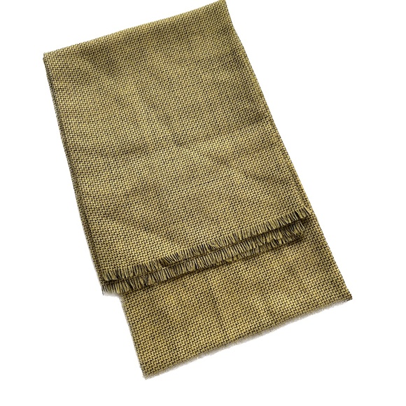 Scotch Mist Scarf Rectangle 100% Wool Yellow Black Zig Zag - Picture 1 of 4